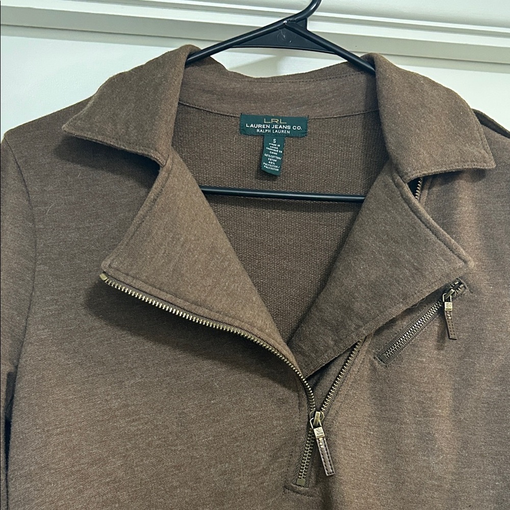 Ralph Lauren Brown Cotton Mix Zip-Accent Dress - Picture 2 of 7